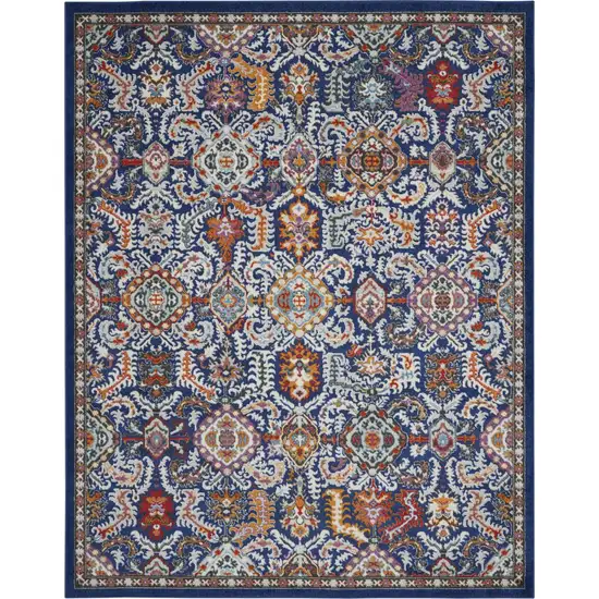 Blue And Ivory Oriental Area Rug Photo 8