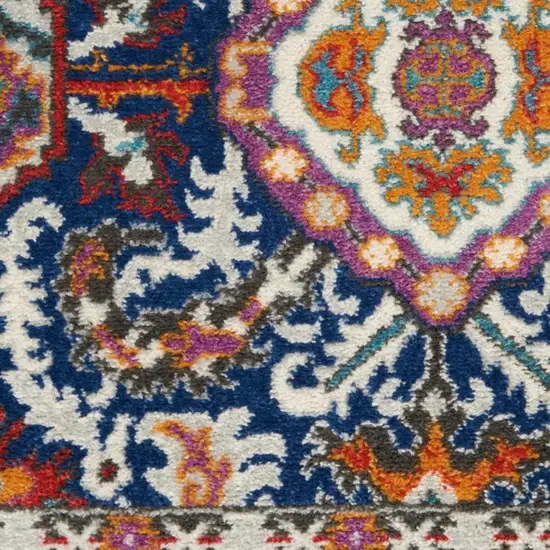 Blue And Ivory Oriental Area Rug Photo 1