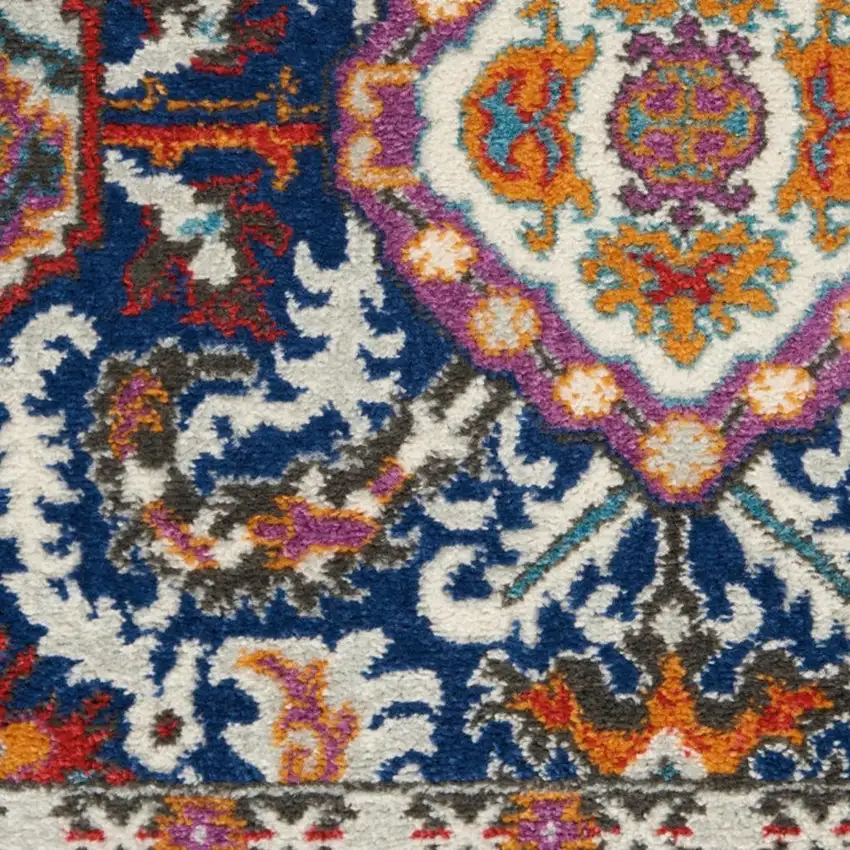 Blue And Ivory Oriental Area Rug Photo 1