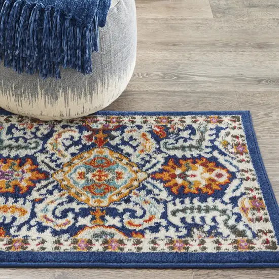 Blue And Ivory Oriental Area Rug Photo 9