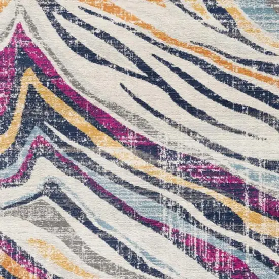 Blue and Gold Abstract Area Rug Photo 5