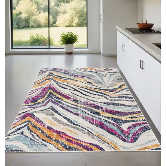 Blue And Gold Camouflage Dhurrie Area Rug Photo 1