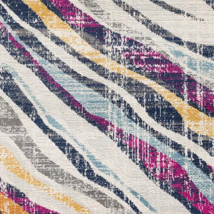 Blue and Gold Abstract Area Rug Photo 4