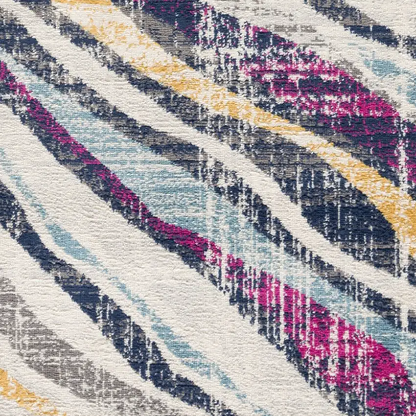 Blue and Gold Zebra Pattern Area Rug Photo 8