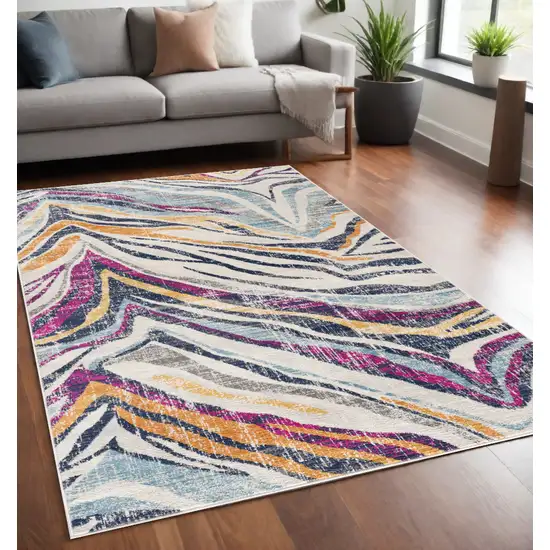 Teal Blue Camouflage Dhurrie Area Rug Photo 1