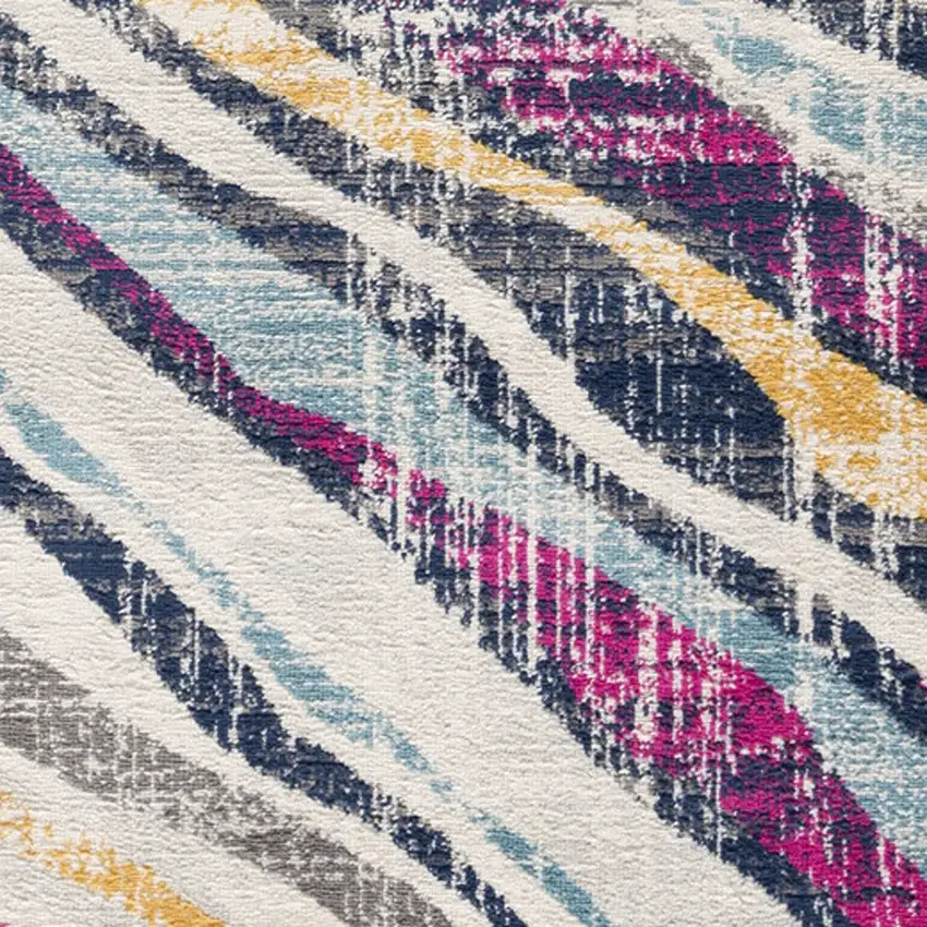 Blue and Gold Zebra Pattern Area Rug Photo 8