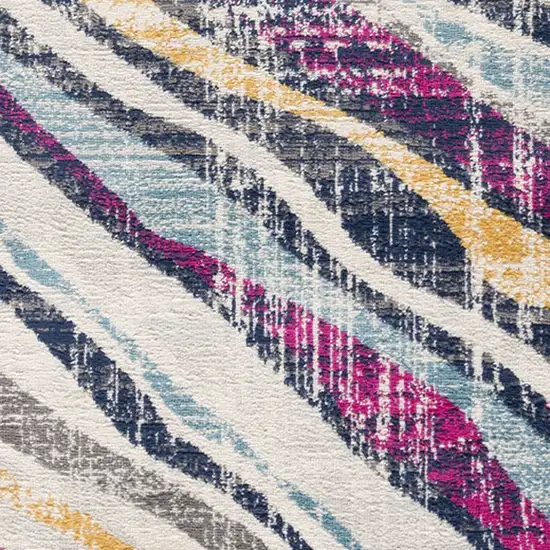 Blue and Gold Zebra Pattern Area Rug Photo 8