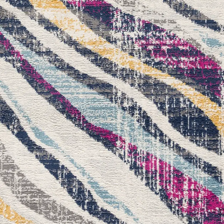 Blue and Gold Zebra Pattern Area Rug Photo 10