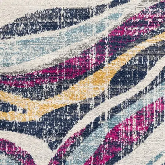 Blue and Gold Abstract Area Rug Photo 3