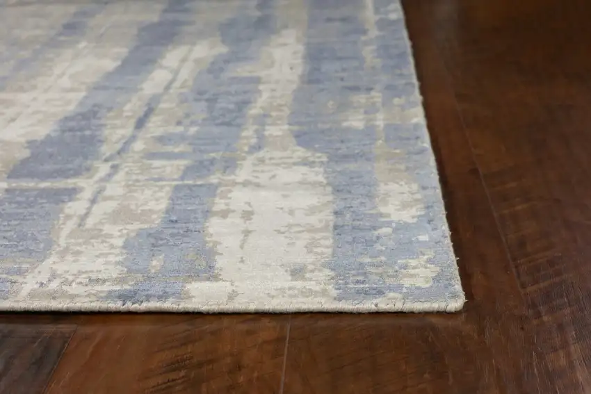 Blue and Gray Abstract Area Rug Photo 4