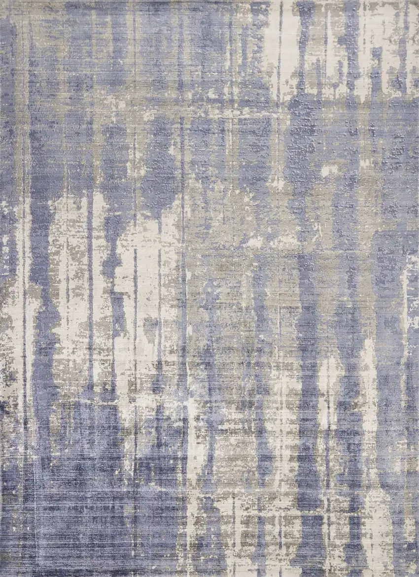 Blue and Gray Abstract Area Rug Photo 1