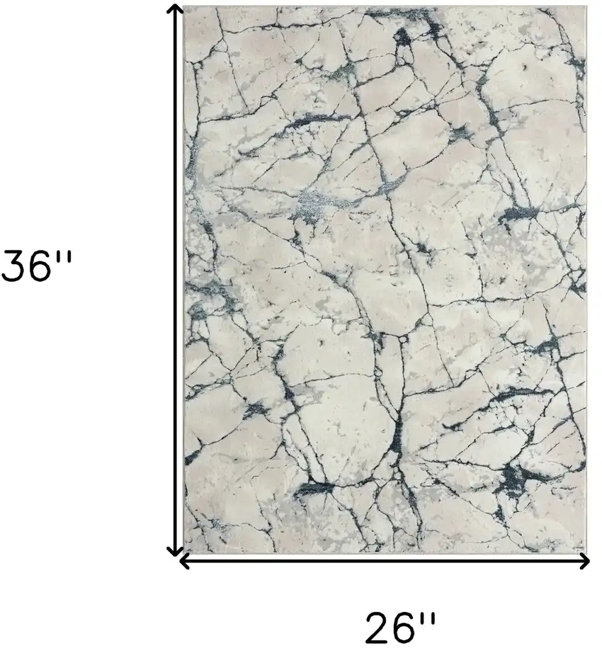 Blue and Gray Abstract Area Rug Photo 3