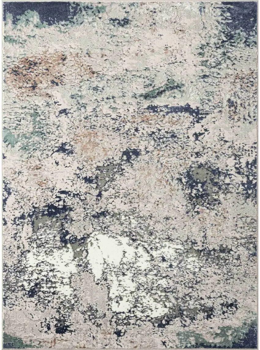 Blue and Gray Abstract Area Rug Photo 4