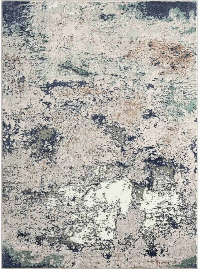 Blue and Gray Abstract Area Rug Photo 2