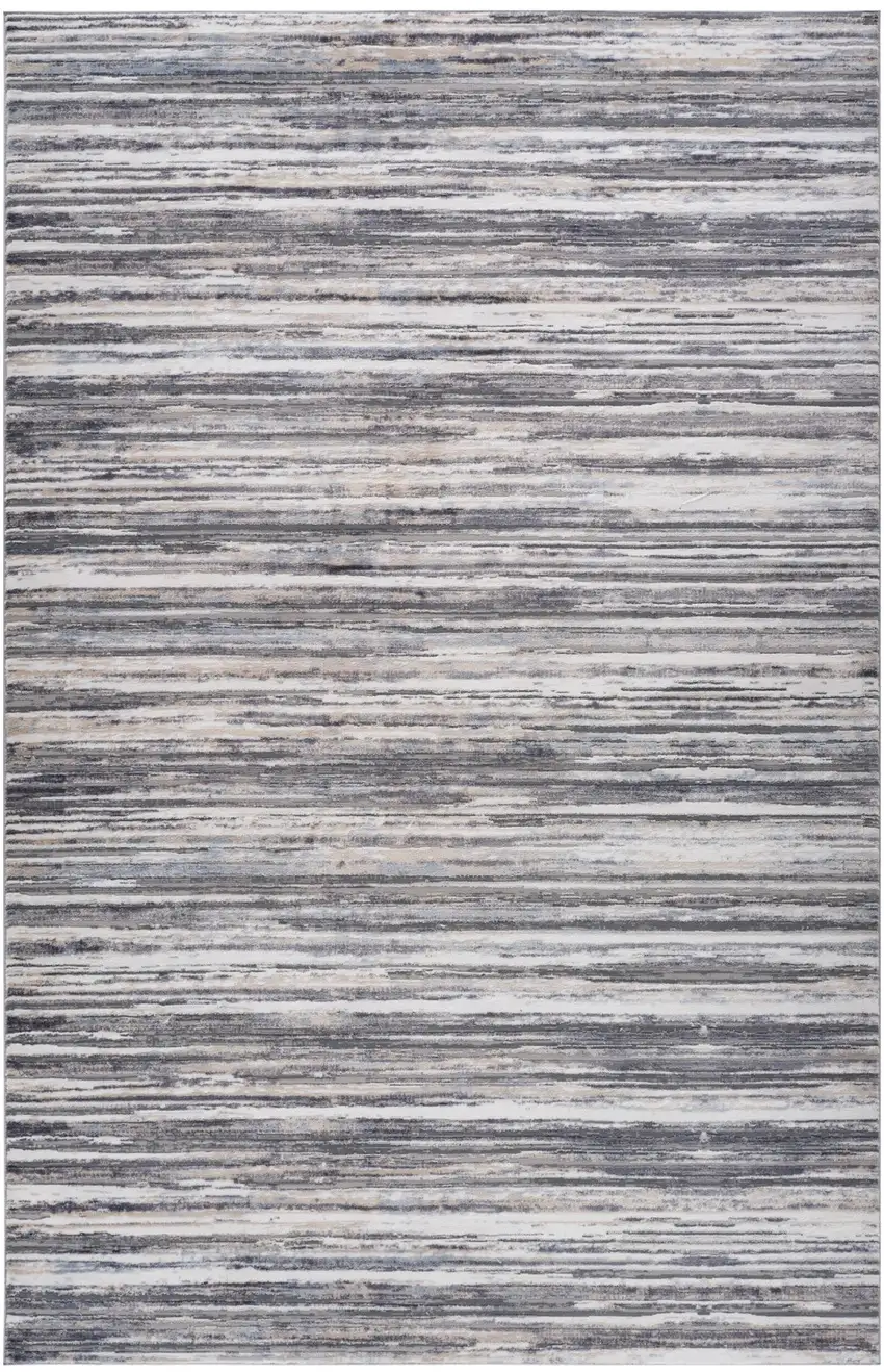 Blue and Gray Abstract Distressed Area Rug Photo 5