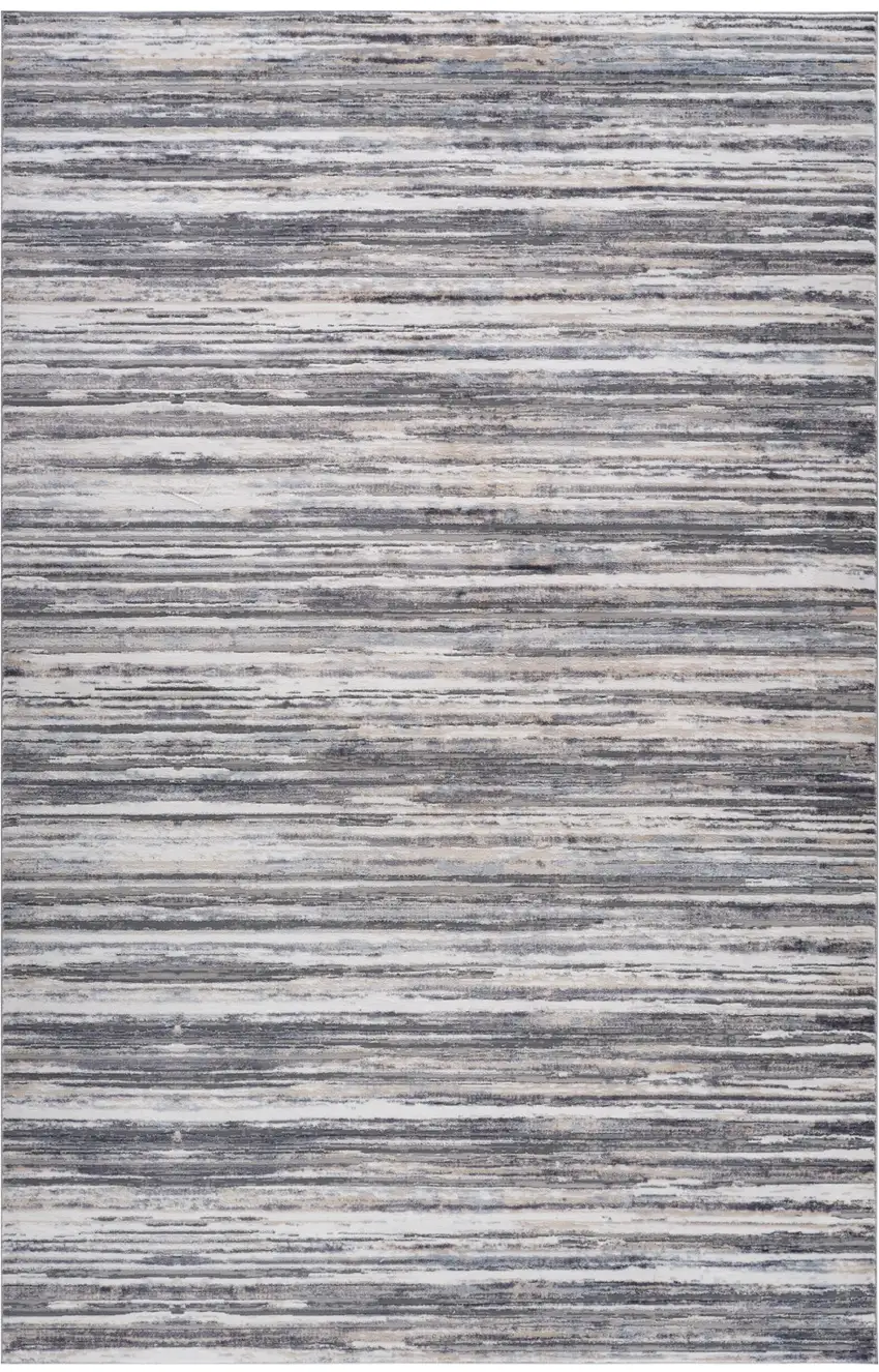Blue and Gray Abstract Distressed Area Rug Photo 2
