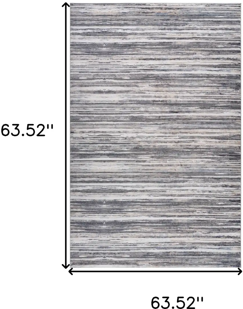 Blue and Gray Abstract Distressed Area Rug Photo 7