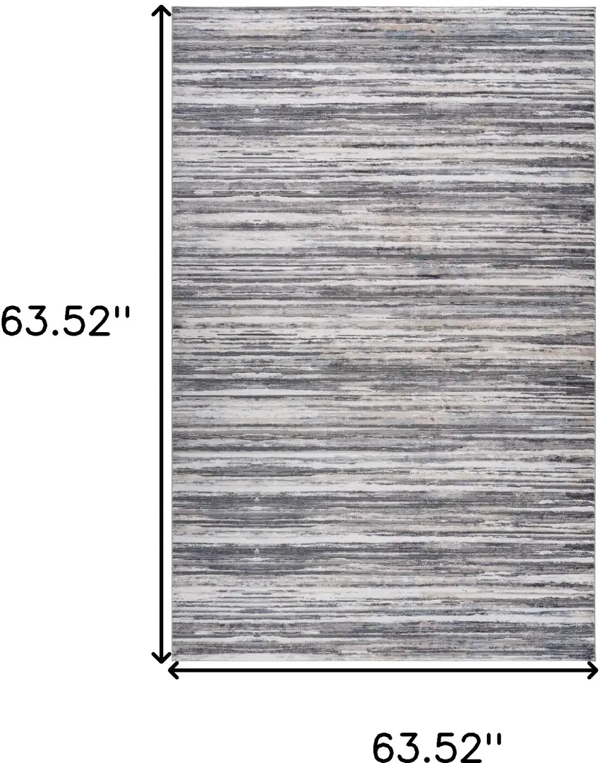 Blue and Gray Abstract Distressed Area Rug Photo 3