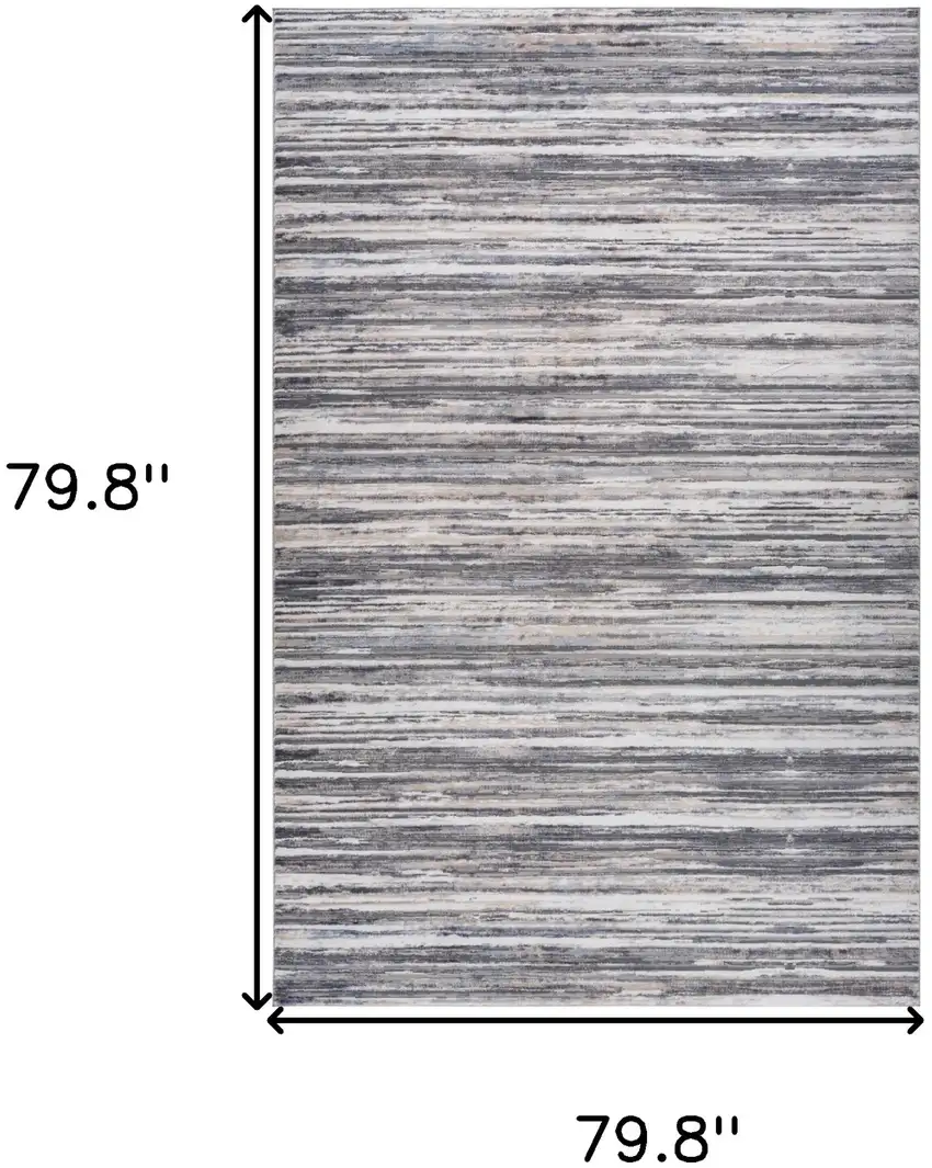 Blue and Gray Abstract Distressed Area Rug Photo 6