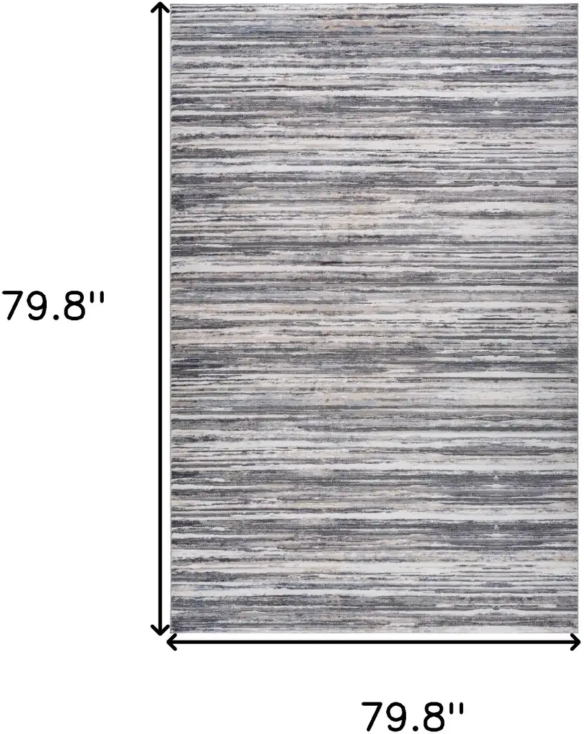 Blue and Gray Abstract Distressed Area Rug Photo 3