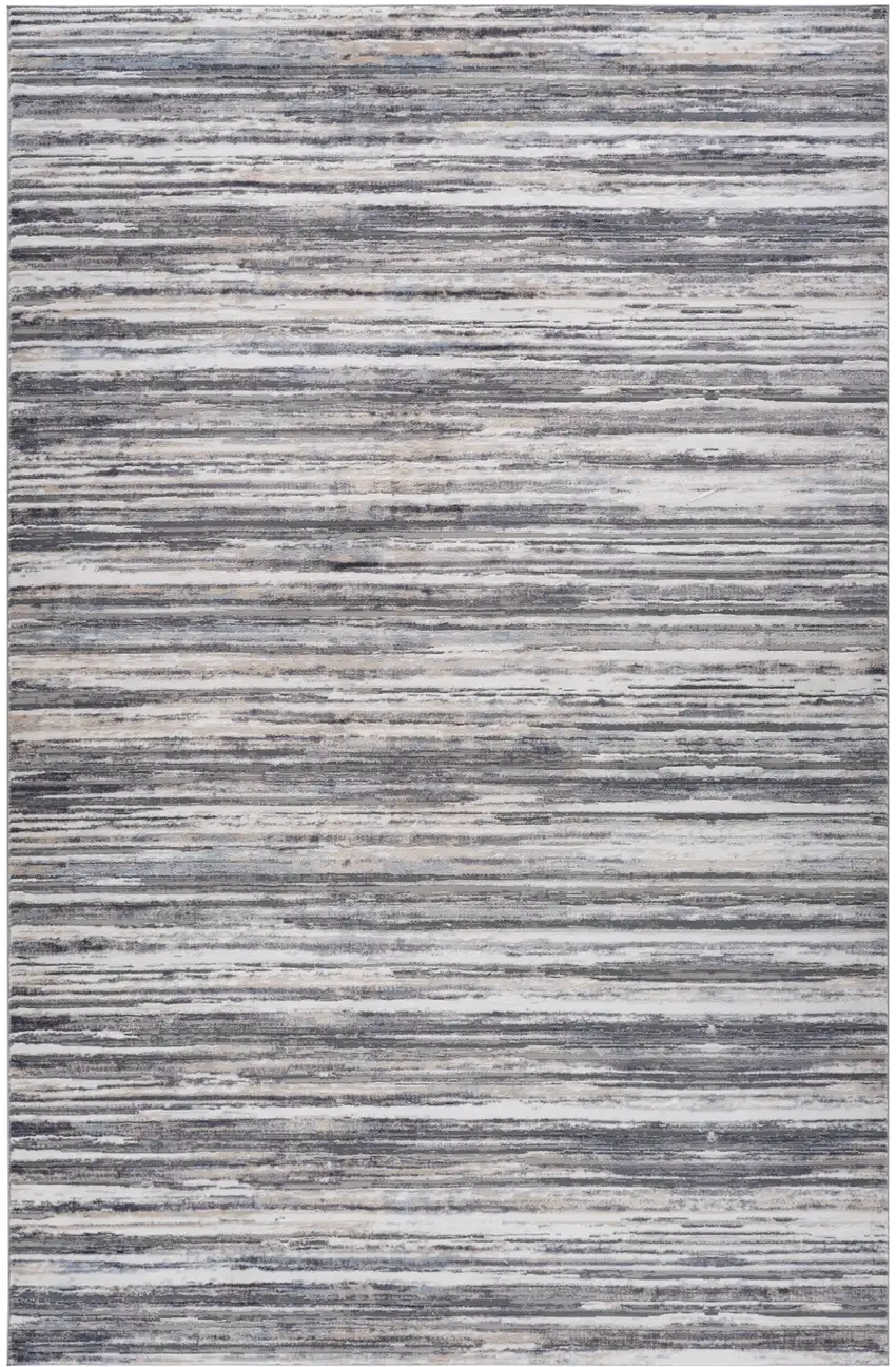 Blue and Gray Abstract Distressed Area Rug Photo 2
