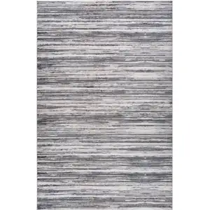 Photo of Blue and Gray Abstract Distressed Area Rug