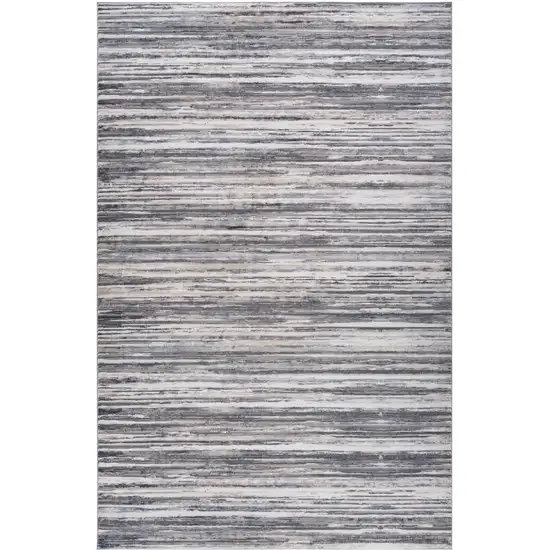Blue and Gray Abstract Distressed Area Rug Photo 1