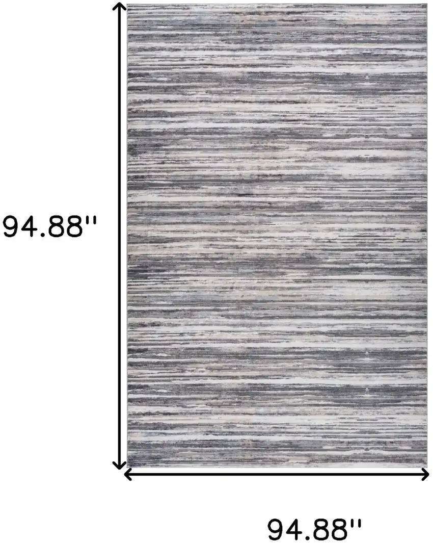 Blue and Gray Abstract Distressed Area Rug Photo 6