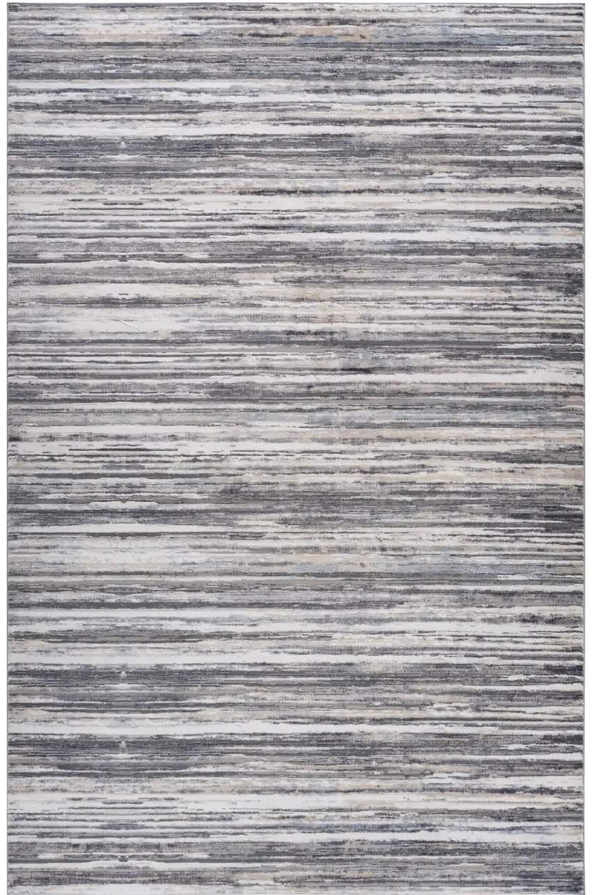 Blue and Gray Abstract Distressed Area Rug Photo 4