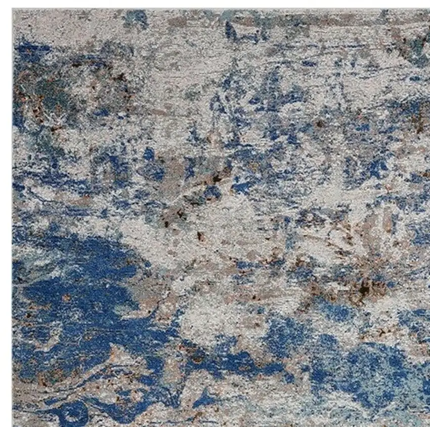Blue and Gray Abstract Earth Area Rug Photo 8