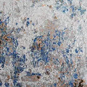 Photo of Blue and Gray Abstract Earth Area Rug