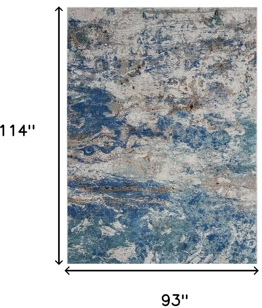 Blue and Gray Abstract Earth Area Rug Photo 3