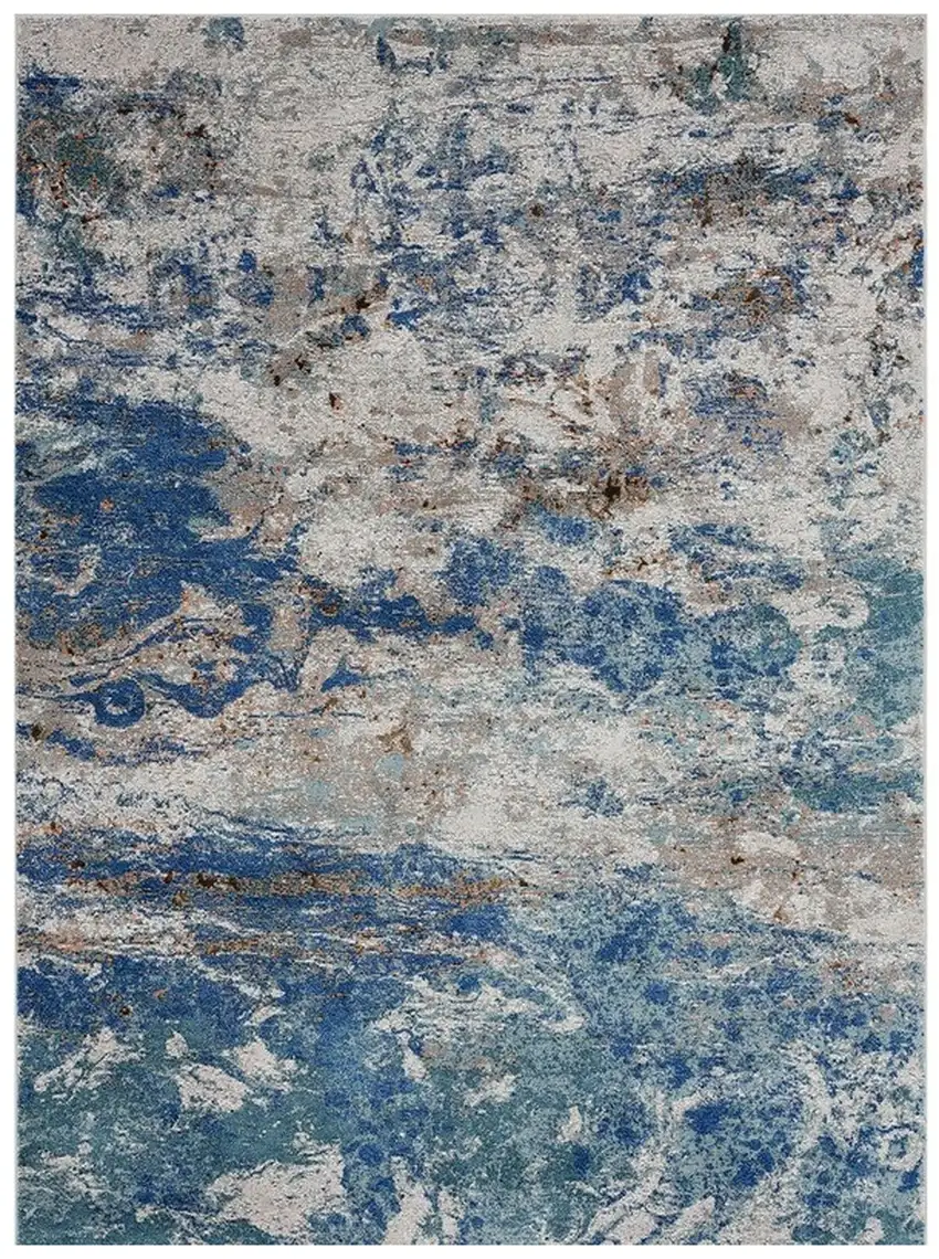 Blue and Gray Abstract Earth Area Rug Photo 2