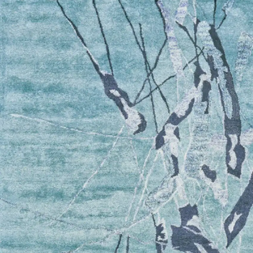 Blue and Gray Abstract Hand Tufted Area Rug Photo 3