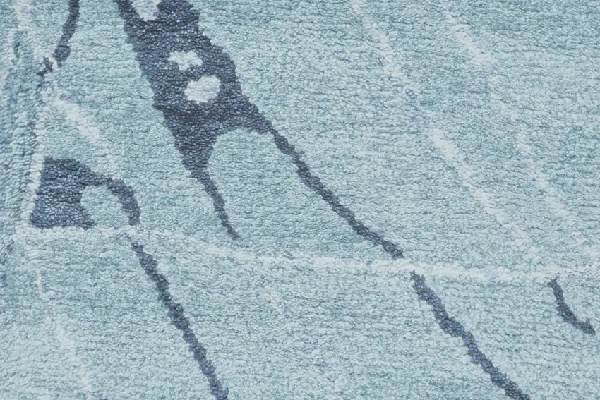 Blue and Gray Abstract Hand Tufted Area Rug Photo 8