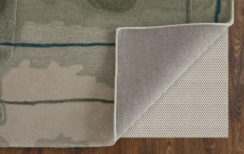 Blue and Gray Abstract Hand Tufted Area Rug Photo 8