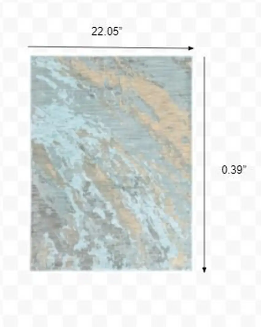 Blue and Gray Abstract Impasto Scatter Rug Photo 5