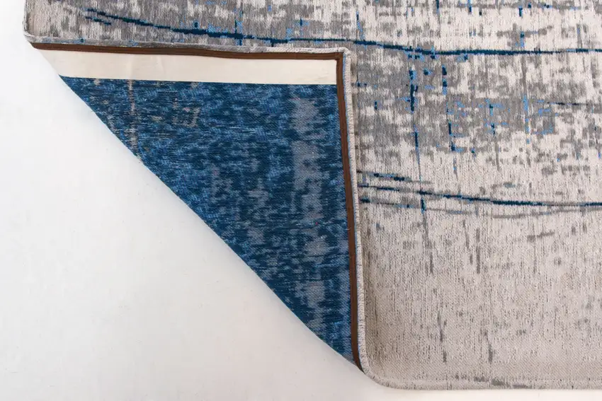 Blue and Gray Abstract Non Skid Area Rug Photo 7