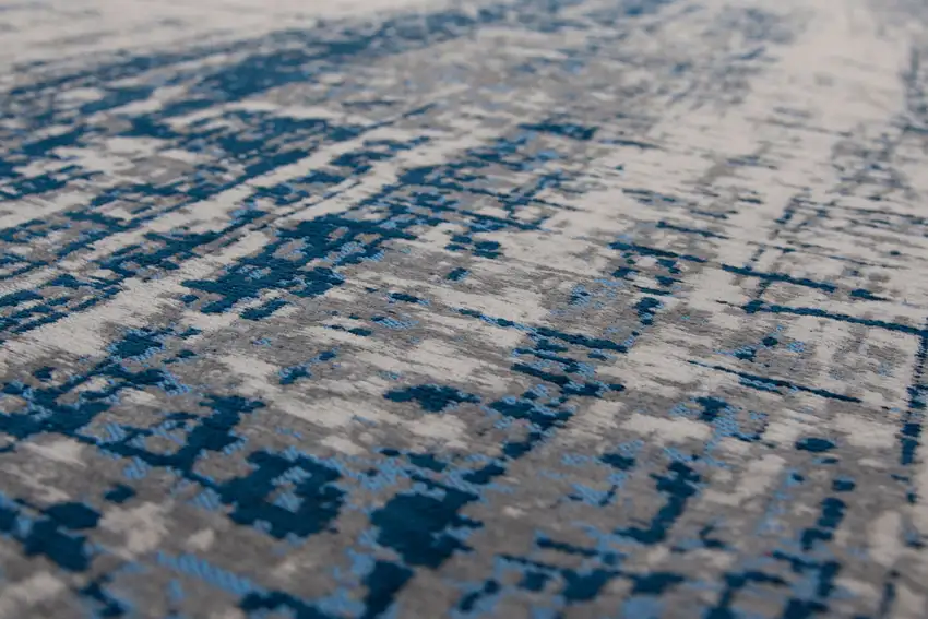 Blue and Gray Abstract Non Skid Area Rug Photo 8