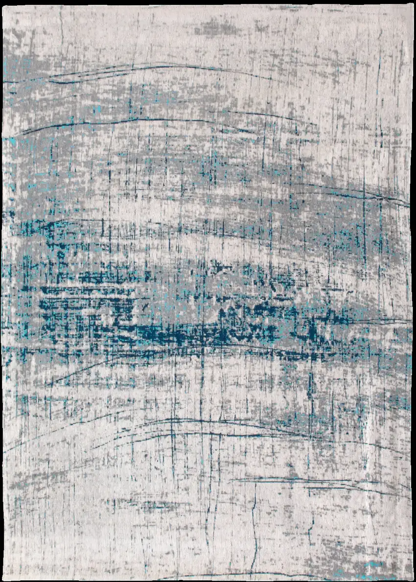 Blue and Gray Abstract Non Skid Area Rug Photo 5