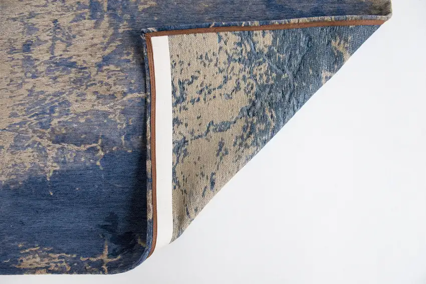 Blue and Gray Abstract Non Skid Area Rug Photo 4