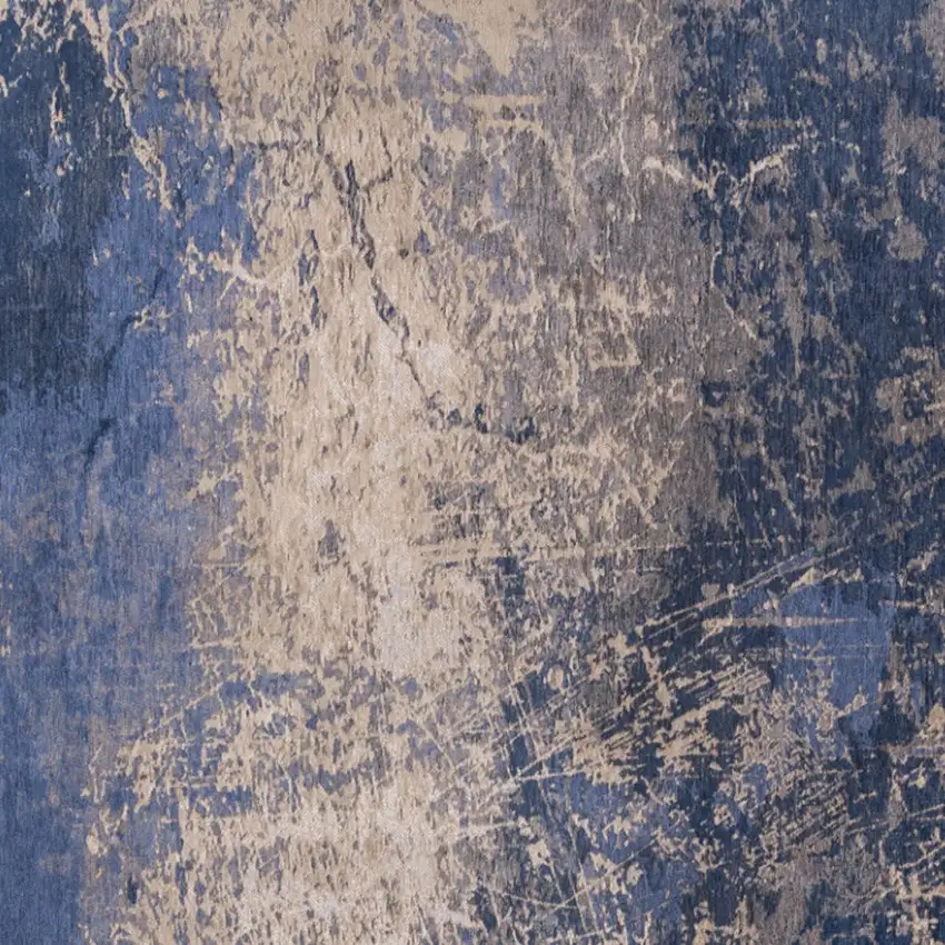Blue and Gray Abstract Non Skid Area Rug Photo 5