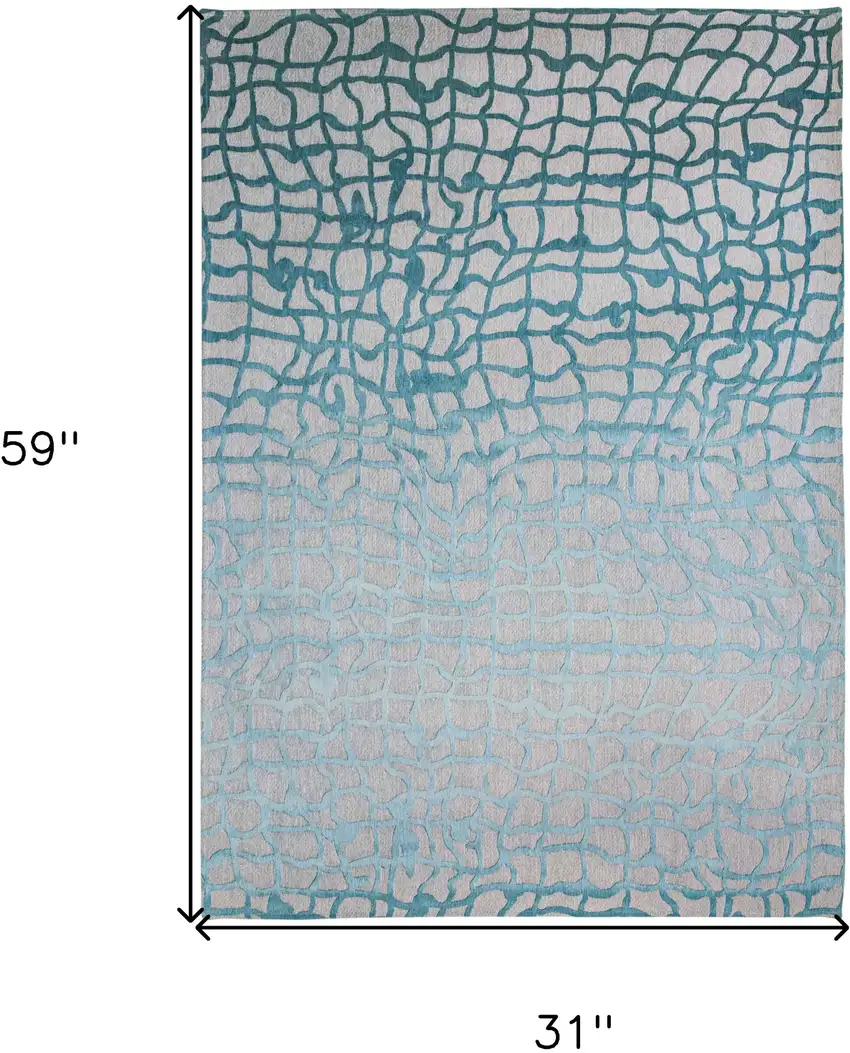 Blue and Gray Abstract Non Skid Area Rug Photo 3