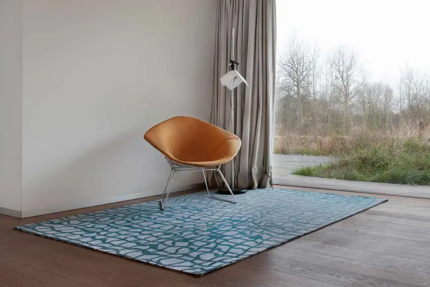 Blue and Gray Abstract Non Skid Area Rug Photo 7