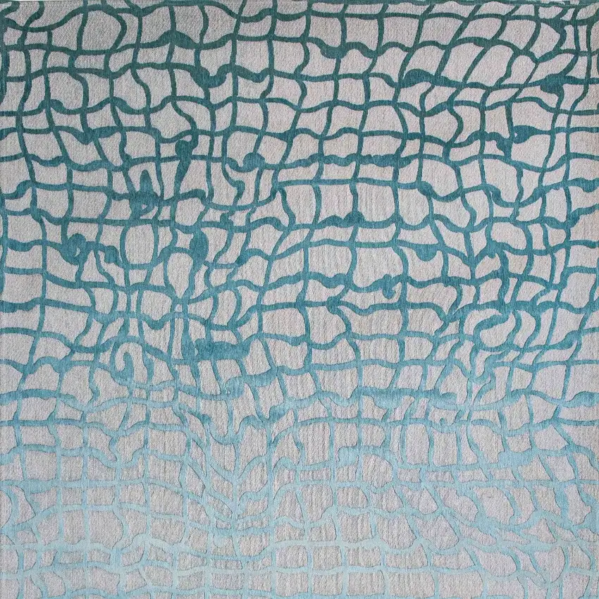 Blue and Gray Abstract Non Skid Area Rug Photo 6