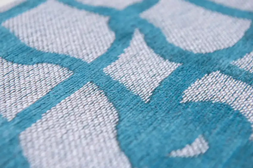 Blue and Gray Abstract Non Skid Area Rug Photo 8