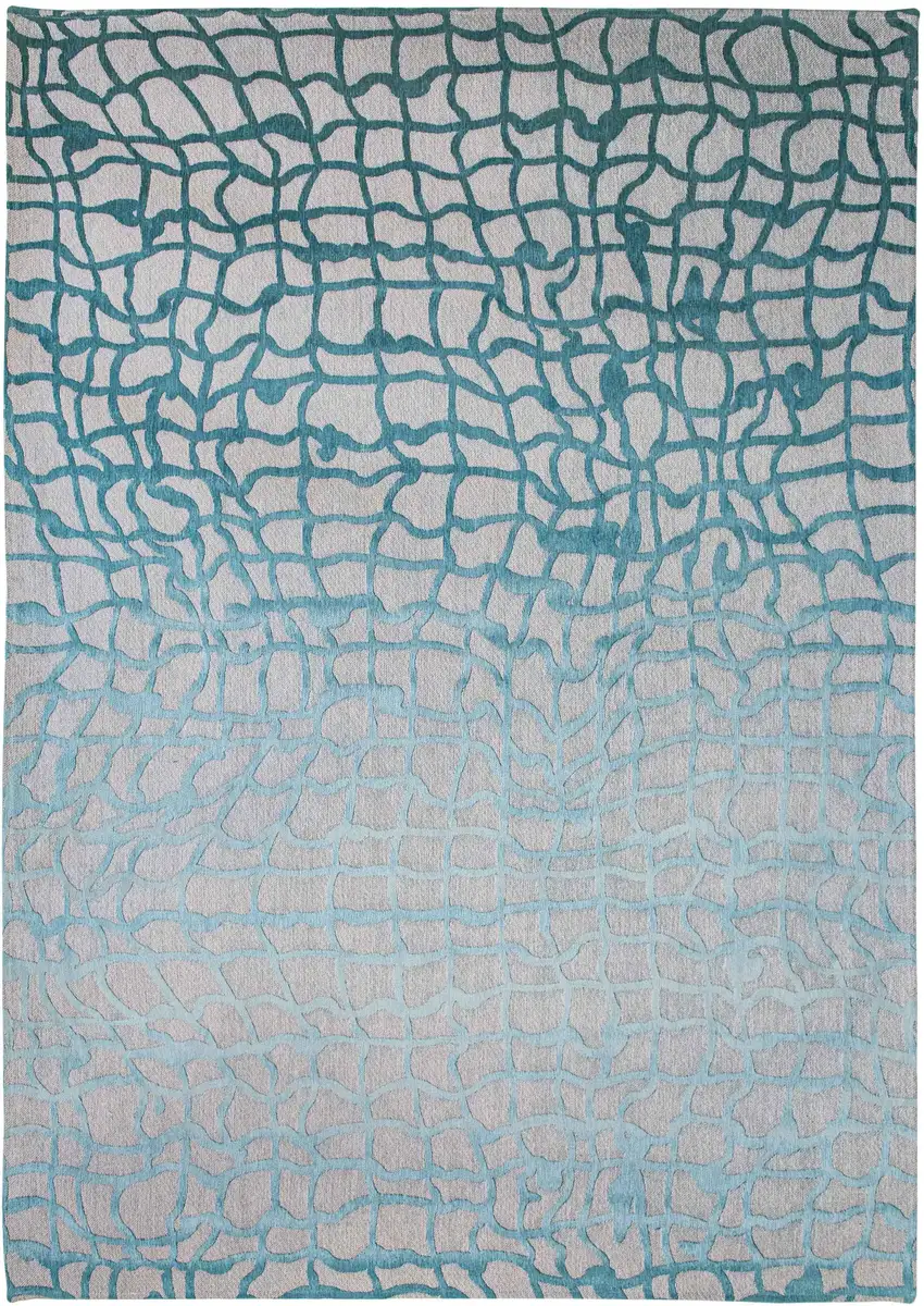 Blue and Gray Abstract Non Skid Area Rug Photo 5