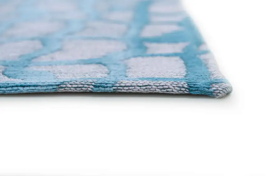 Blue and Gray Abstract Non Skid Area Rug Photo 4