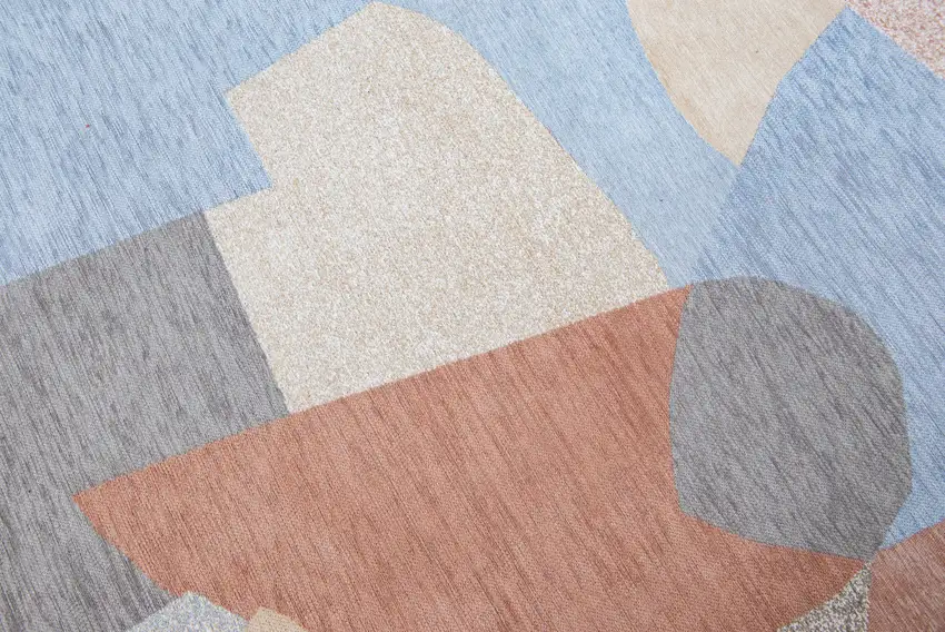 Blue and Gray Abstract Non Skid Area Rug Photo 7
