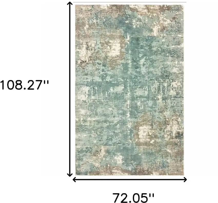 Blue and Gray Abstract Pattern Indoor Area Rug Photo 6